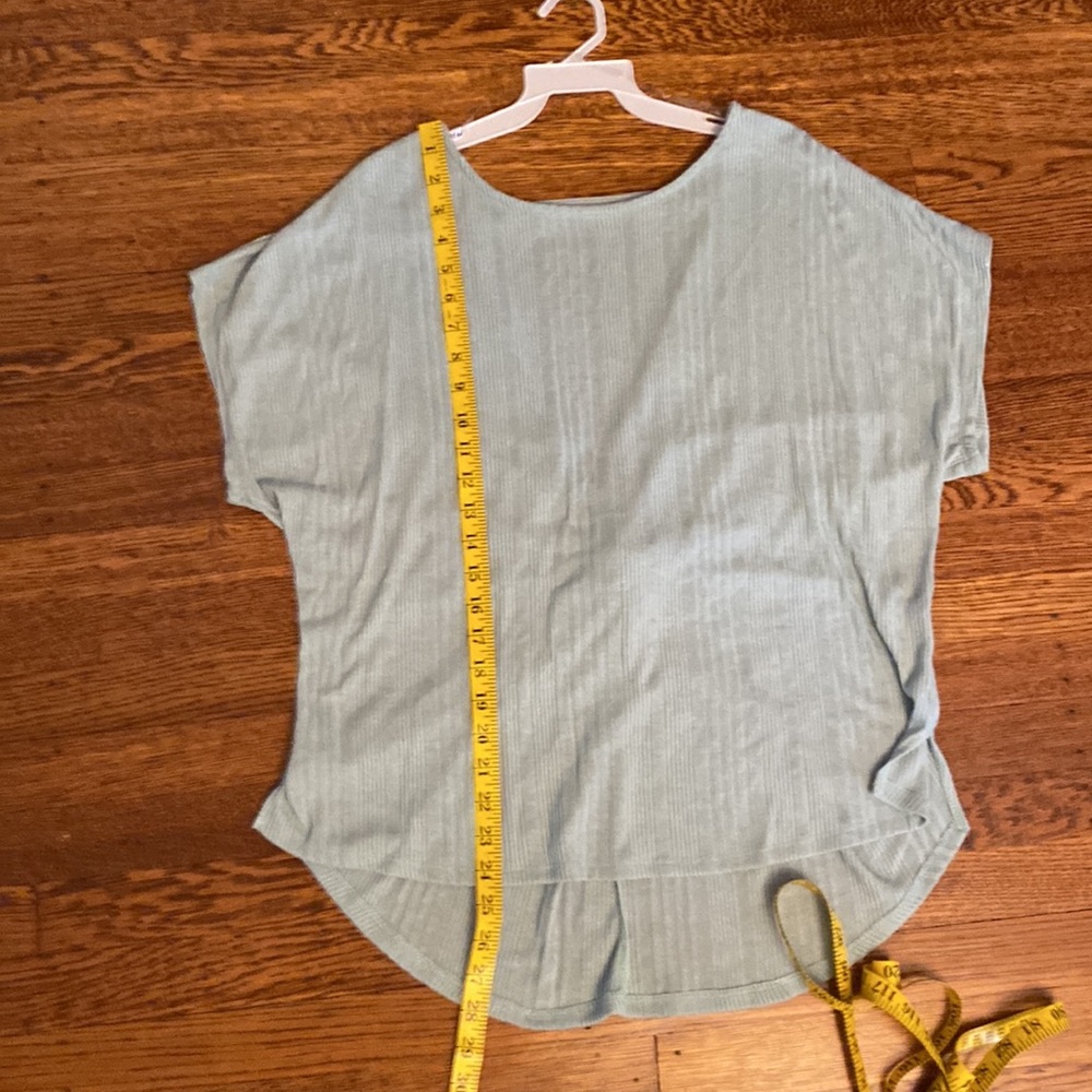 Blue Sage Open Back Ribbed Short Sleeve Top - Picture 13 of 16